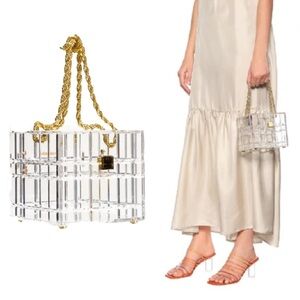 Cult Gaia Phaedra Clear Acrylic Box Bag